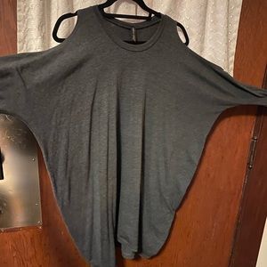 Casa Lee gray smock tunic cold shoulder sz L